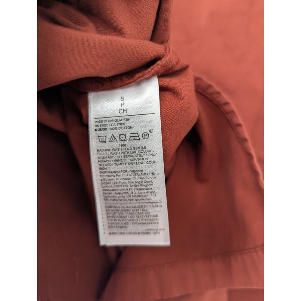 Banana Republic Rust Brown Cotton Popover Shirt Size Small NWT - Picture 5 of 5